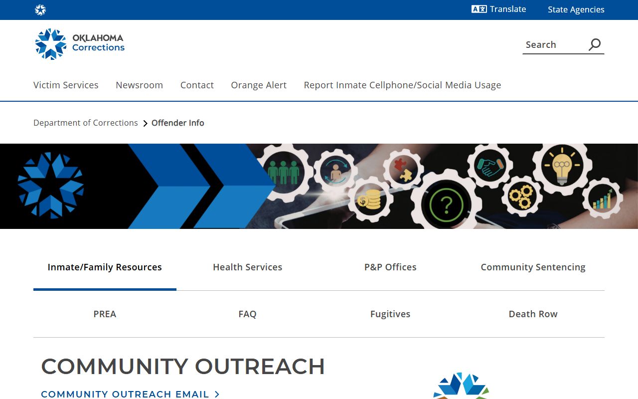 Sequoyah County criminal court records Oklahoma DOC offender information page