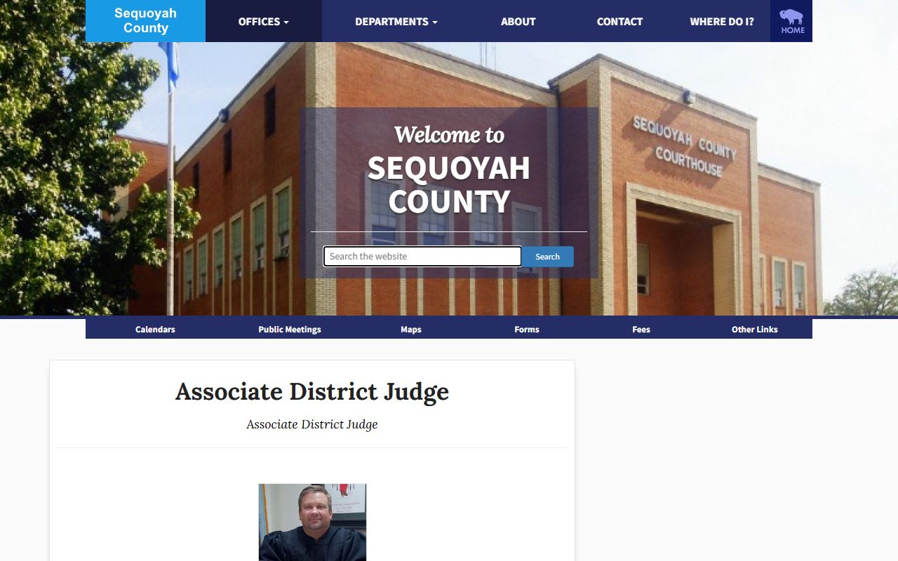 Sequoyah County District Court associate district judge office and court records page