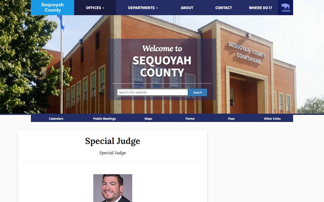 Sequoyah County District Court special judge office and court records page