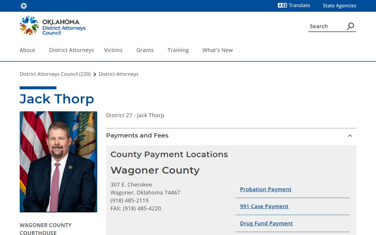 Oklahoma District 27 district attorney page covering Sequoyah County court records