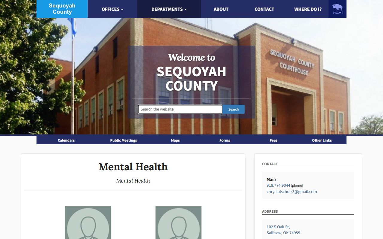 Sequoyah County District Court mental health court program and court records page