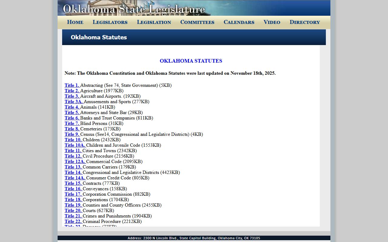 Oklahoma Statutes site governing public access to Sequoyah County court records