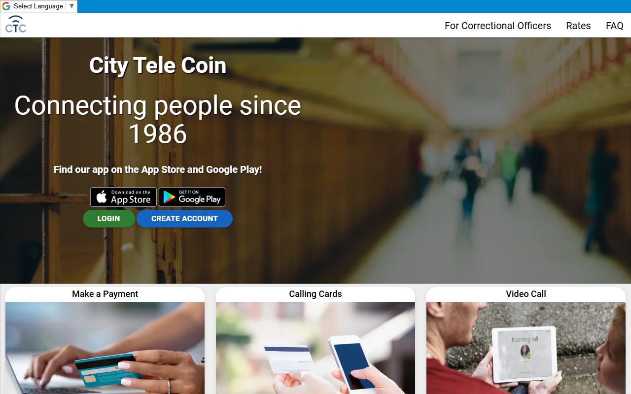 City Tele Coin service page used after a Sequoyah County DUI traffic arrest and jail booking